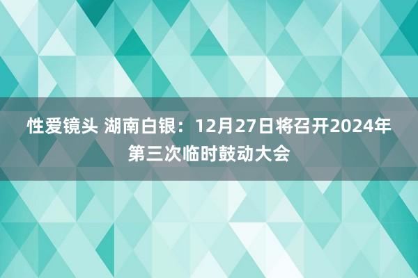 性爱镜头 湖南白银：12月27日将召开2024年第三次临时鼓动大会